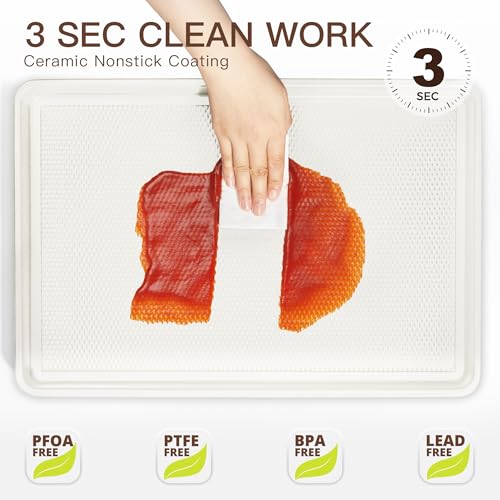 3 Pack Nonstick Ceramic Baking Sheet Pan Set for Oven (Ceramic Cream(0.8mm Aluminized Steel & Ceramic Coating))