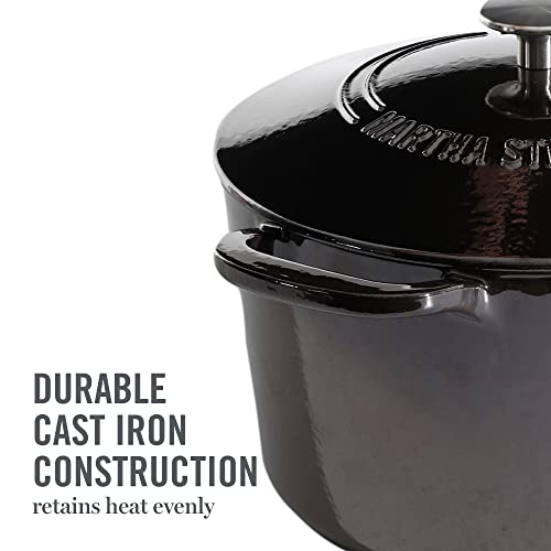 Gatwick 7 Quart Enamel Cast Iron Dutch Oven Pot with Lid (Gun Metal Gray / 7-Quart)