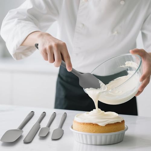 Silicone Spatula Set of 5 (Pure Gray)