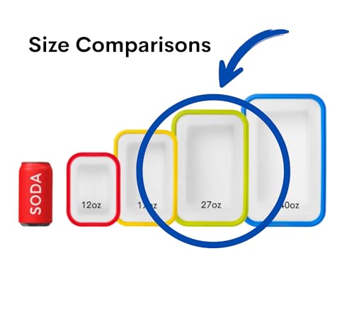 Collapsible Food Storage Containers with Lids (Assorted Colors 27oz-4pc)