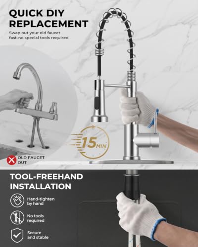 Utility Sink Faucet with Sprayer (Polished Chrome)