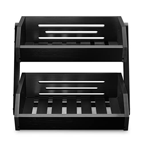 2 Tier Fruit Basket for Kitchen Counter (Black / 2-Tier)