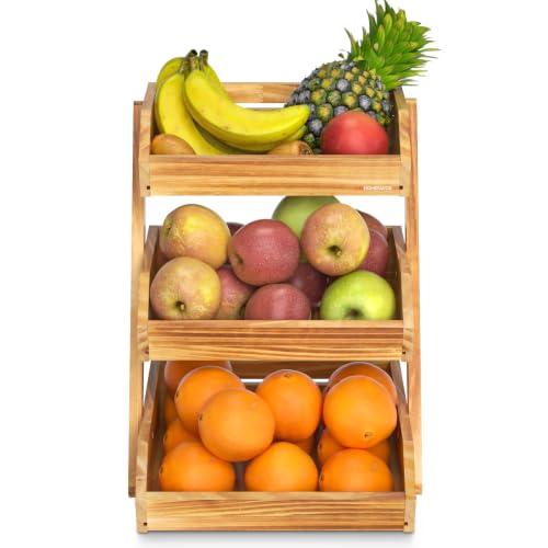 Wooden 3 Tier Fruit Basket (Pine Wood / 3-Tier)
