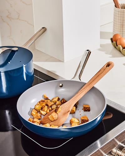 Ceramic Fry Pan Duo with Glass Lids (1x 10.5 IN & 1x 8 IN / Sage)