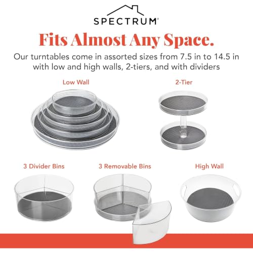 Small Lazy Susan Organizer 7in for Cabinets Refrigerator Pantry Table Pack of 2 (Small)
