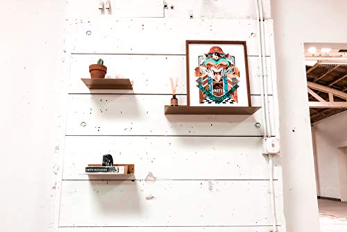 Made in USA 12 Inch Linear Floating Shelf (12-inch X 8-inch Powder Coated Gold)