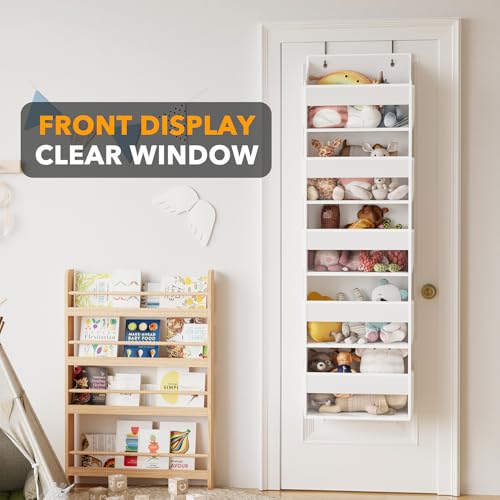 2 Pack Over The Door Organizer with 5 Large Pockets and 10 Mesh Side Pockets (2 Pack / White)