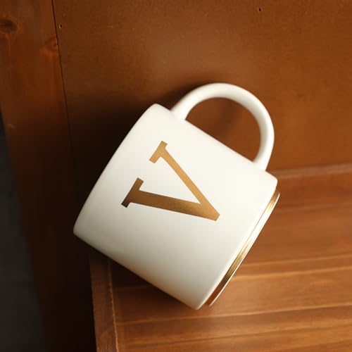 Monogram Ceramic Mugs (gold-V)