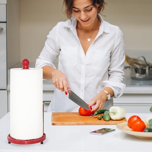 Cast Iron Paper Towel Holder (Red Mistletoe Base)
