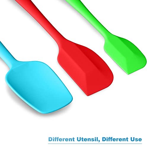 3 Piece Silicone Spatula Set (Green/Blue/Red)
