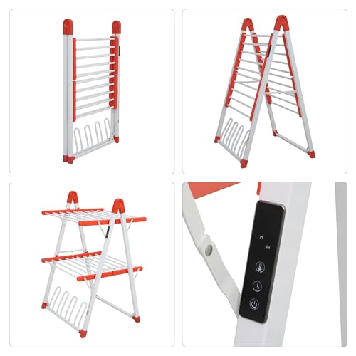 Heated Clothes Drying Rack Foldable Timer Shoes Socks