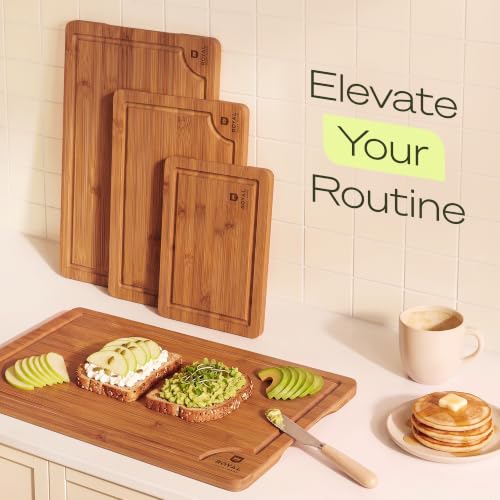 Wooden Cutting Boards for Kitchen Meal Prep & Serving (4-Piece / Brown)