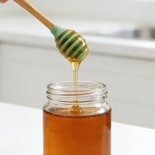 3 Pack Silicone Honey Dipper Sticks (Green)