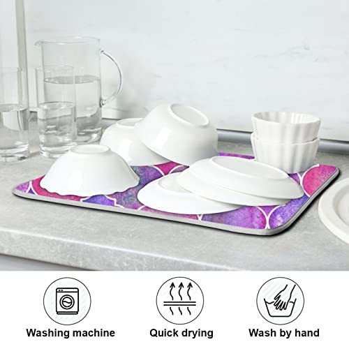 Super Absorbent Dish Drying Mat (Vintage Decorative Moroccan / 18" x 24")