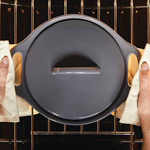 Solid Glazed Ceramics Casserole Bakeware (Gray)