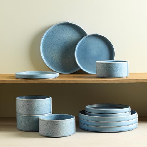 Bao 24 Piece Dinnerware Set Stoneware (Blue / 24-Piece - Service for 8)