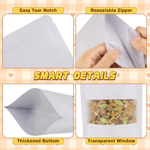 50 Pack Snack Bags (White / 5.5x7.9in (14x20cm))