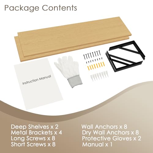 Long Wall Shelves (Natural / 31.5 Inch)
