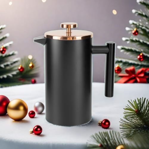 Black French Press Stainless Steel 34oz (34 oz / Black)