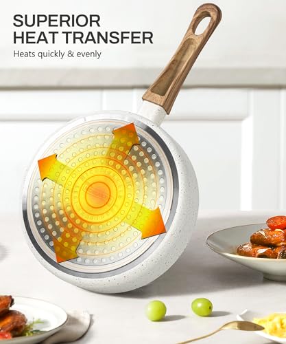 Small Frying Pan Nonstick (White Granite / 6 Inch)