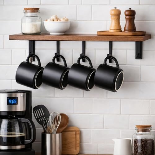 14 OZ Coffee Mugs Set of 6 (Matte Black / Set of 6(14 Ounces))