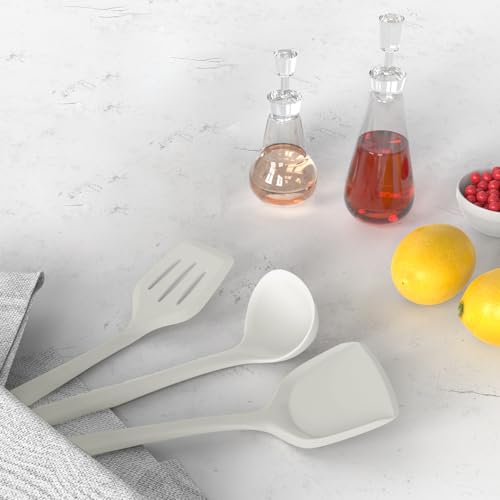 Silicone Cooking Utensils Set (Cream White)