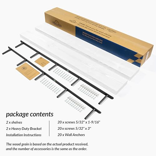 Floating Shelves 72 Inch Long 8" Deep Set of 2 (White / 72'' x 8''x 2''(set of 2))
