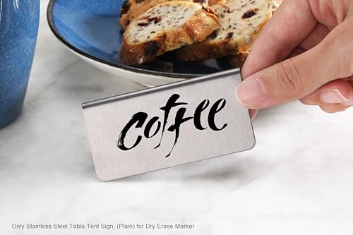 Stainless Steel Table Tent Sign (3-Inch by 1-1/2-Inch (Set of 6))