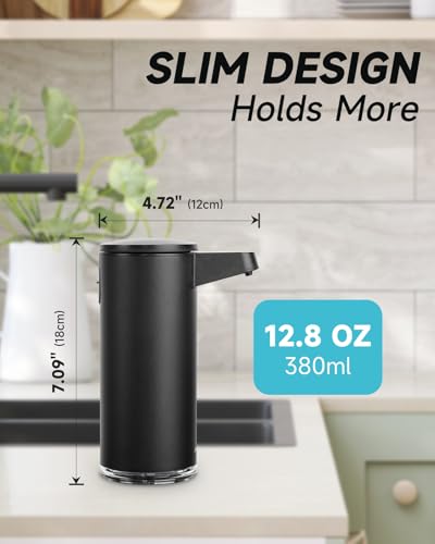 SensePro Automatic Soap Dispenser 12.8oz Spot Resist Matte Black (Matte Black Coating)