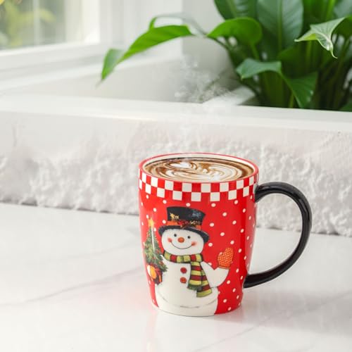 Christmas Coffee Mugs Set of 4 (Christmas Red / Set of 4)