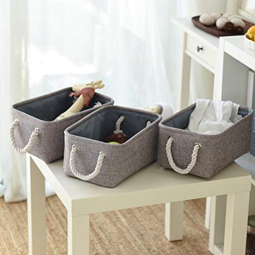 Storage Bins Medium 3 Pack Storage Baskets for Organizing Shelves (Grey / 3PCS/Medium -13.8Lx9.8Wx6.7H)