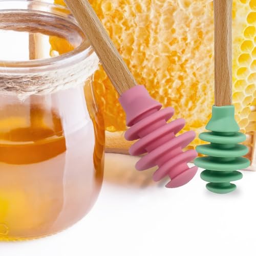3 Pack Silicone Honey Dipper Sticks (Red/Pink/Green)