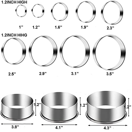 12 Pieces Biscuit Cookie Cutter Set With Tin Box Biscuit Plain Edge Round Cutters Metal Ring Baking Molds (12 Sizes with Tin Box)