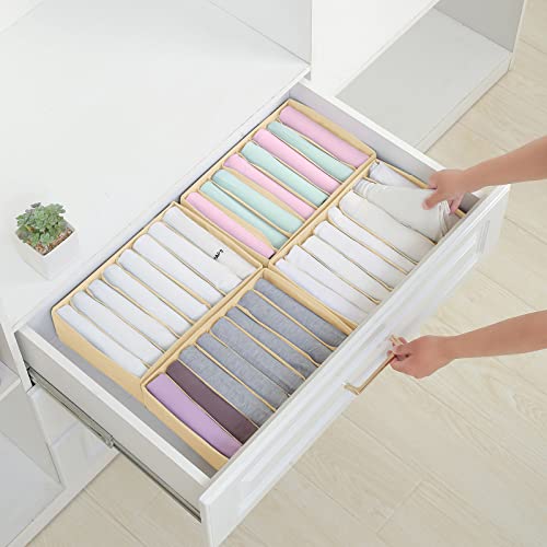 4 Pack Drawer Organizers for Clothing (4 Count)