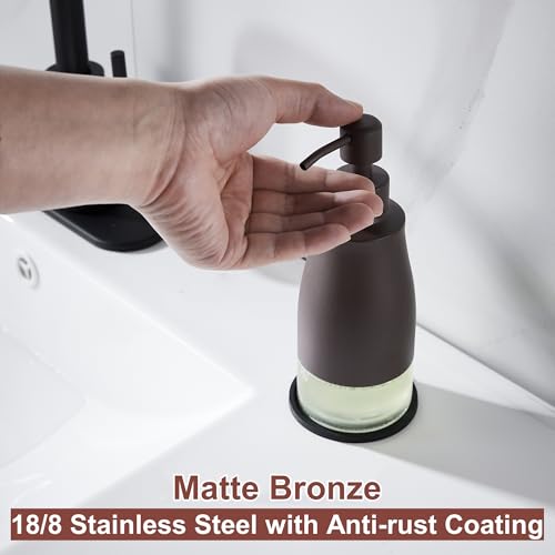 Matte Brown Soap Dispenser with Coaster & Stickers (Matte Brown)