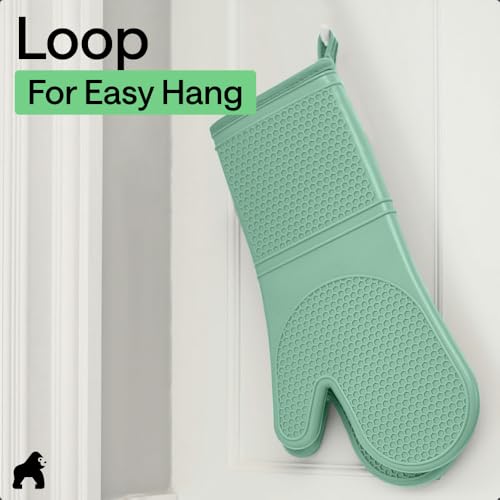 Silicone Oven Mitts (Mint / 12.5" Oven Mitts)
