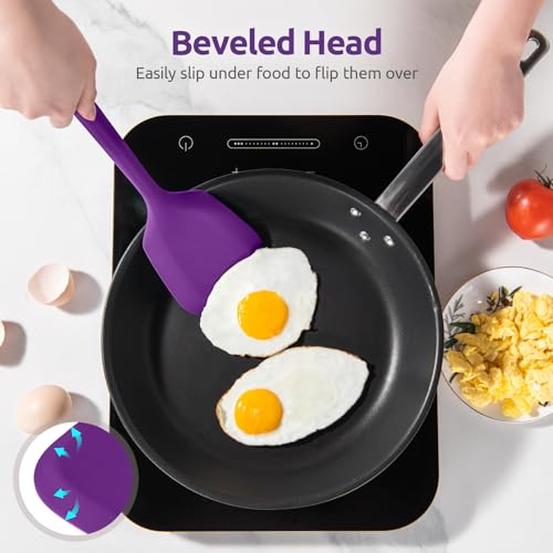 Silicone Turner Cooking Spatula (Purple / 13.6 in)
