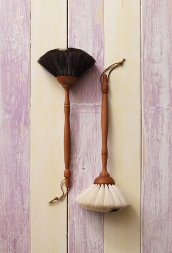 Goat Hair Dust Brush with Oiled Pearwood Handle (Light With Black Dot)