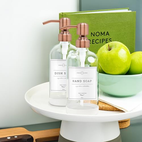 Clear Glass Soap Dispenser (Clear Bottle / Copper Pump)