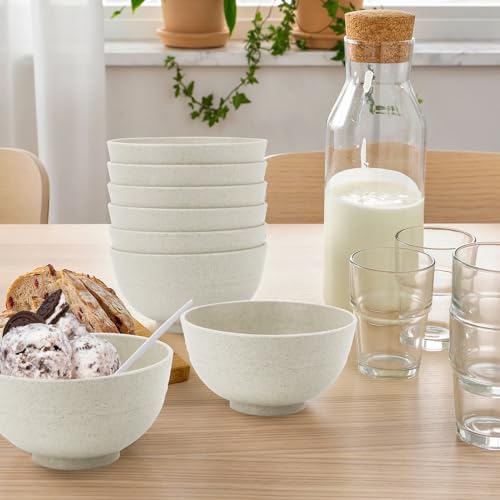 wheat straw dessert bowls 10oz set of 8 (10 oz / Beige)