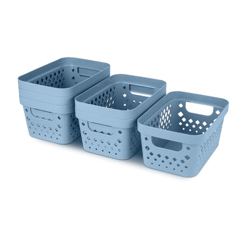 Plastic Baskets for Organizing (Marina Blue / 1 Gallon)