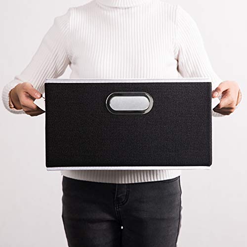 Large Collapsible Storage Bins for Closet [3 (Black / Large(3-Pack))