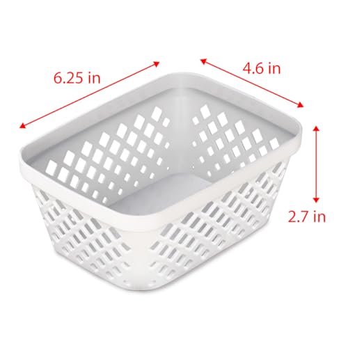 Plastic Storage Basket Set (White / Small)