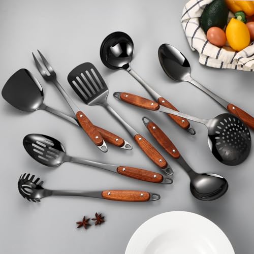 304 Stainless Steel Cooking Utensils Set (Black)