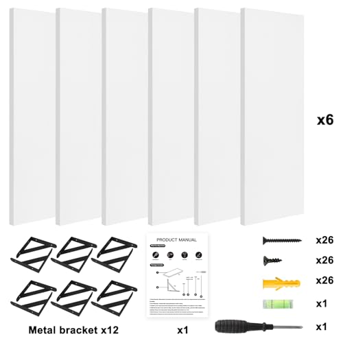 16.5in Floating Shelves for Wall Home Decor (White / 16.5 x 6.1 x 0.59 inches)