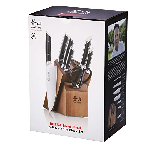 HELENA Series German Steel Forged Knife Block Set (8-Piece / Black)