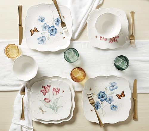894308 Butterfly Meadow Square 4 (Butterfly Meadow Square 4-Piece Accent Plates)