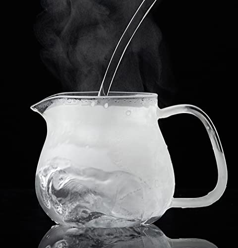 Glass Teapot with Removable Stainless Steel Filter Lid Stovetop & Microwave Safe Borosilicate Glass Kettle for Loose Leaf (15OZ)