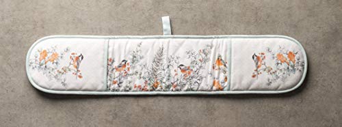 Double Oven Mitts 100% Cotton Double Oven Glove (063 - Whitish Shabby Chique / 7" x 35" (Double Oven Mitt))