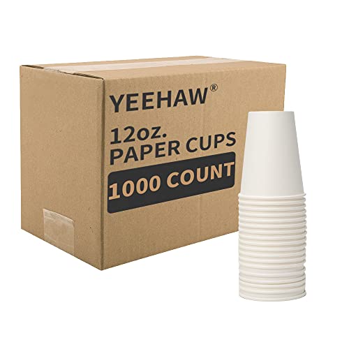 12 oz 1000 Pack White Disposable Paper Coffee Cups (White / 12 oz)